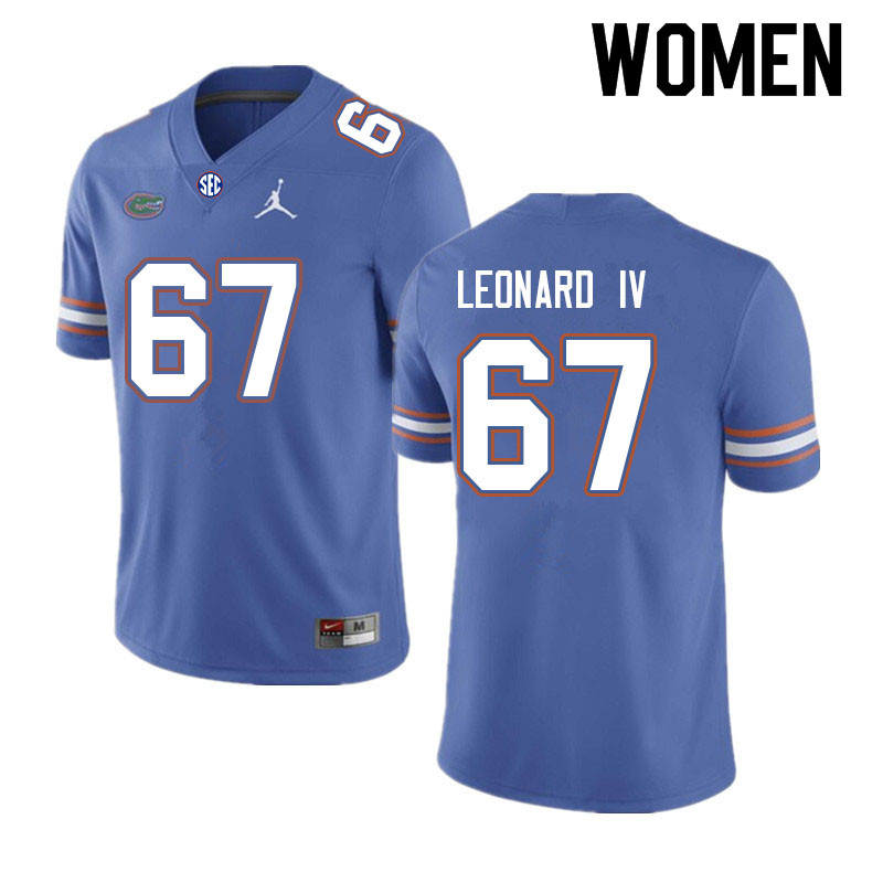 Women #67 Richie Leonard IV Florida Gators College Football Jerseys Sale-Royal